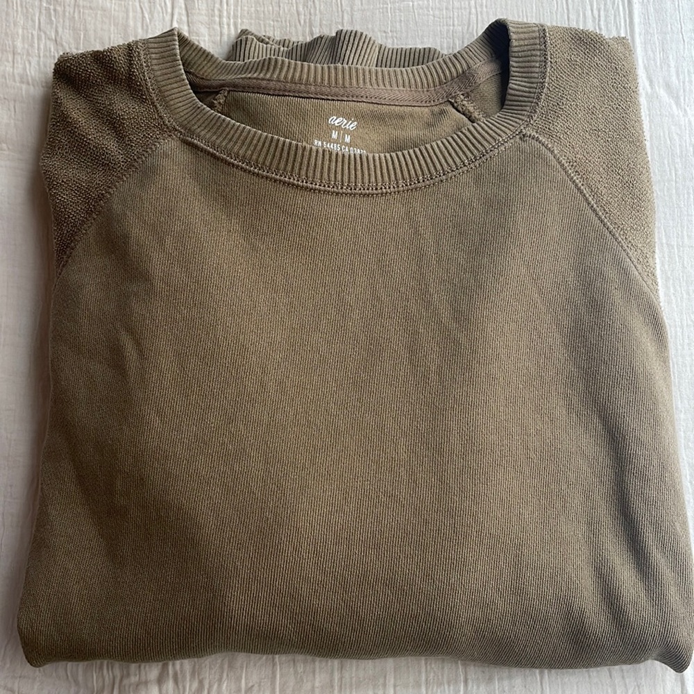 Aerie Tan Comfy Crewneck